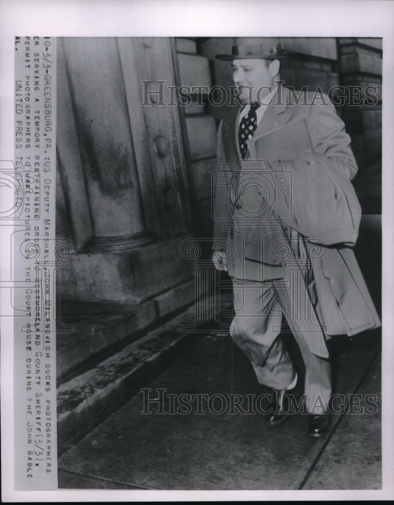 1954 U.S. Deputy Marshall John Milanovich during John Wable Trial. - Historic Images