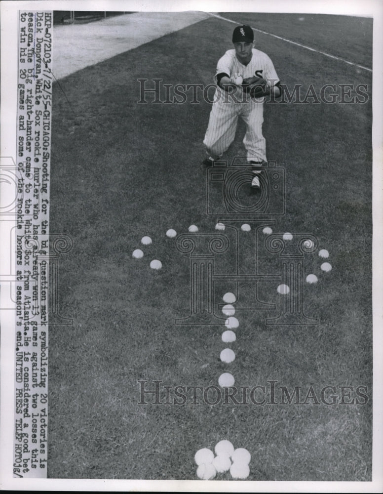 1955 Press Photo White Sox Dick Donovan Aims For 20 Victories For Season - Historic Images