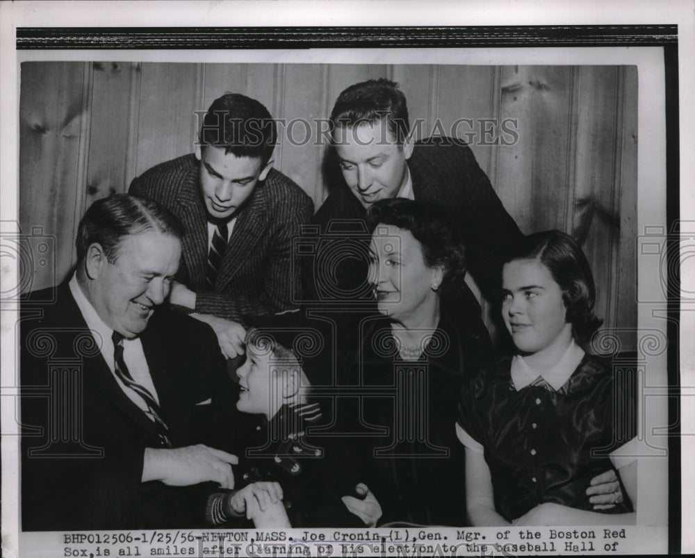 1956 Press Photo Boston Red Sox General Manager Joe Cronin After Hall Of Fame - Historic Images