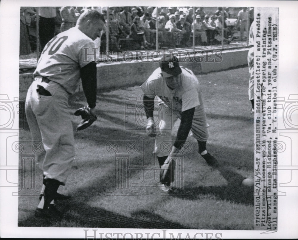 1956 Press Photo Farm Club Managers Eddie Lopat &amp; Freddie Fitzsimmons-Historic Images