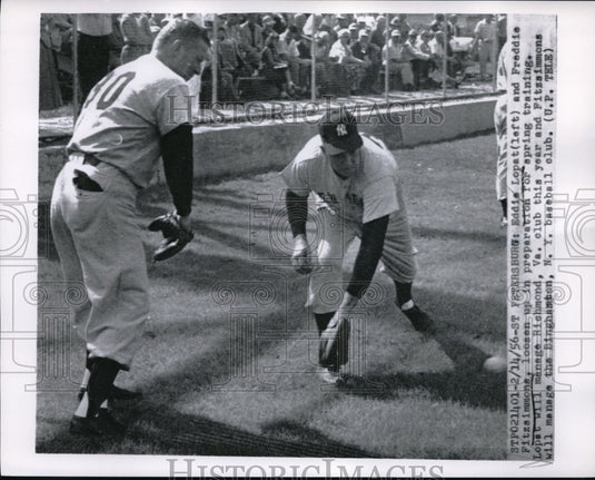 1956 Press Photo Farm Club Managers Eddie Lopat & Freddie Fitzsimmons-Historic Images