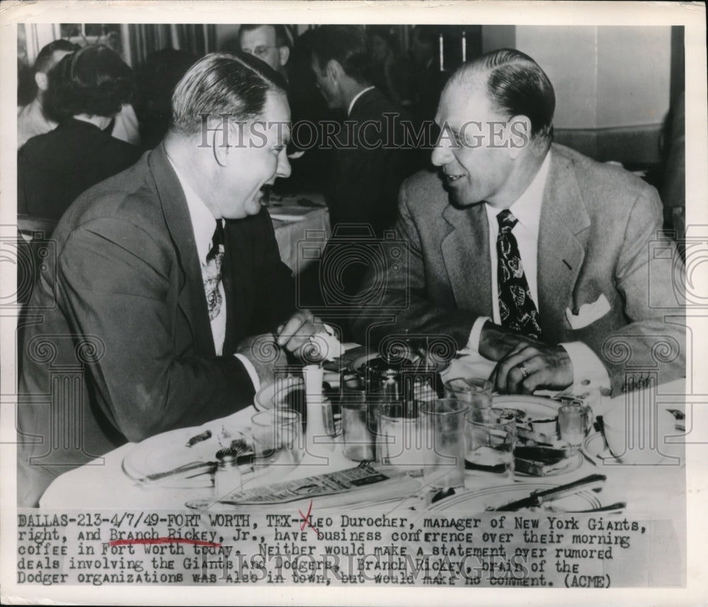 1949 Dodgers President Branch Rickey & Manager Leo Durocher - Historic Images