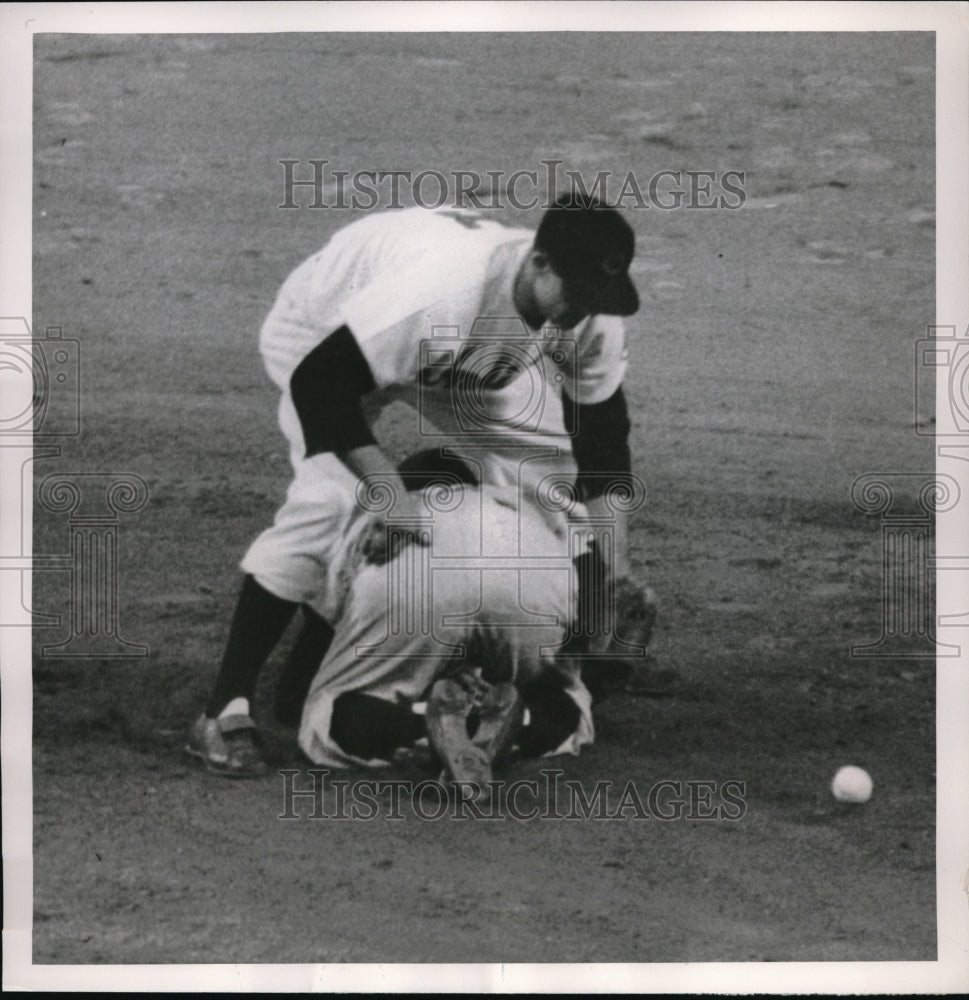1952 New York Yankees Shortstop Phil Rizzuto & Indians Ray Boone - Historic Images