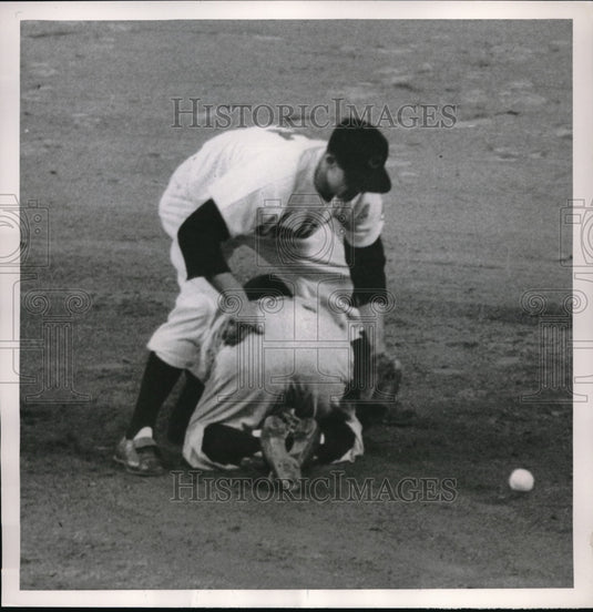 1952 New York Yankees Shortstop Phil Rizzuto & Indians Ray Boone - Historic Images