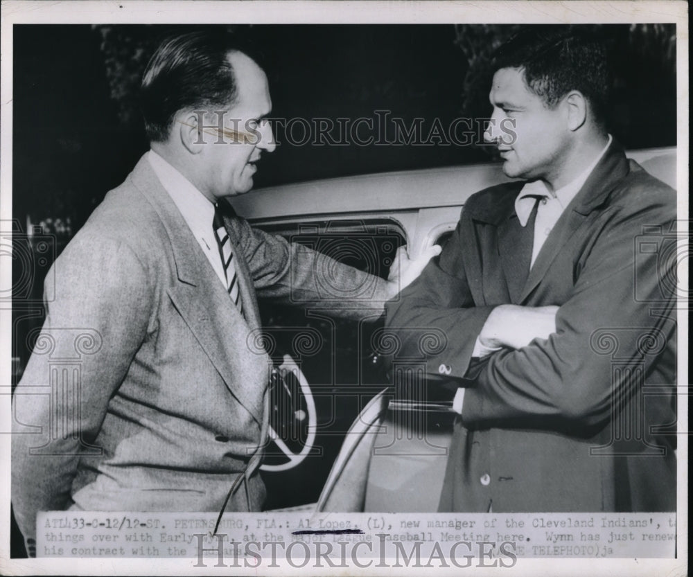 1950 Cleveland Manger Al Lopez with Early Wynn of  Major League.-Historic Images