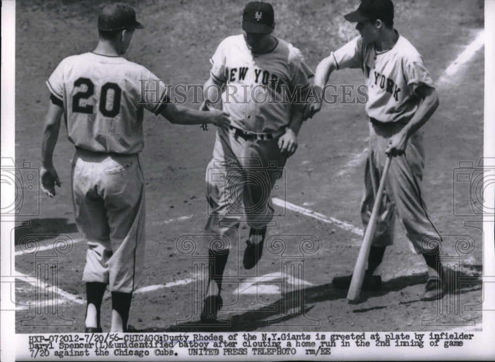 1956 New York Giants Dusty Rhodes & Chicago Cubs Daryl Spencer-Historic Images