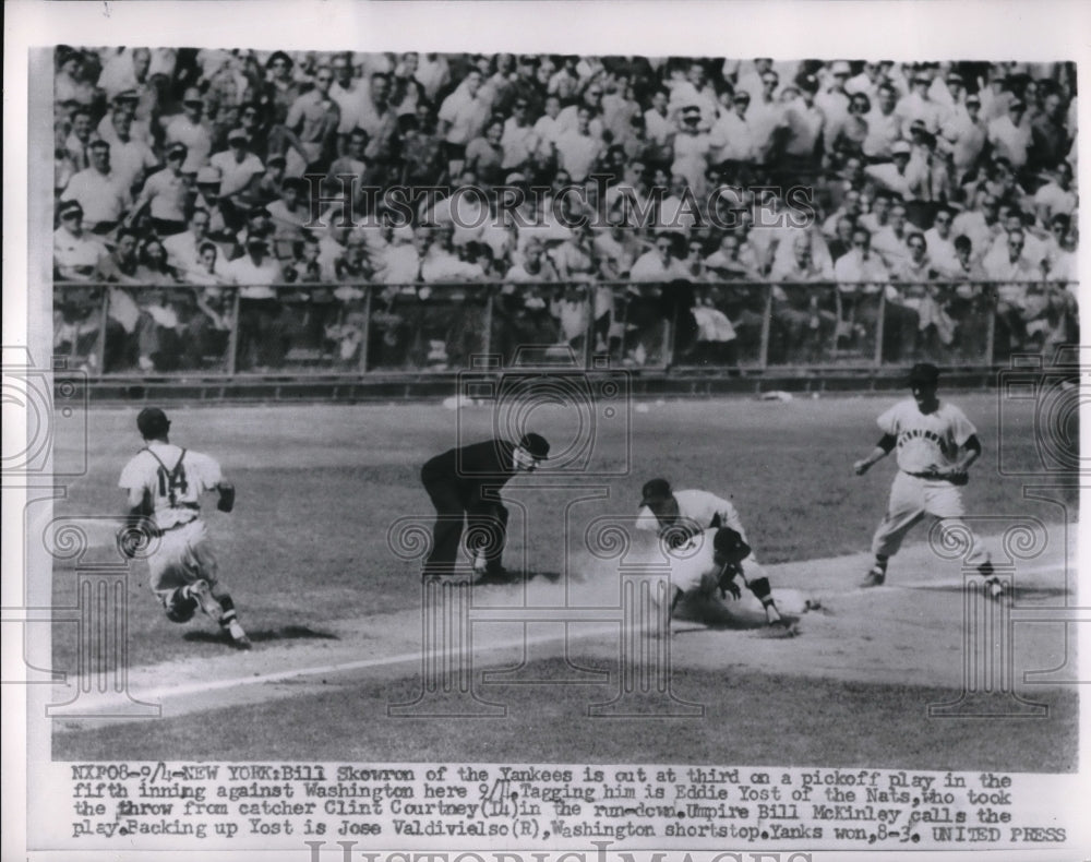 Press Photo New York Yankees Bill Skowron &amp; Senators Catcher Clint Courtney-Historic Images