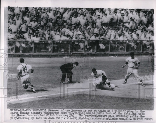 Press Photo New York Yankees Bill Skowron & Senators Catcher Clint Courtney-Historic Images