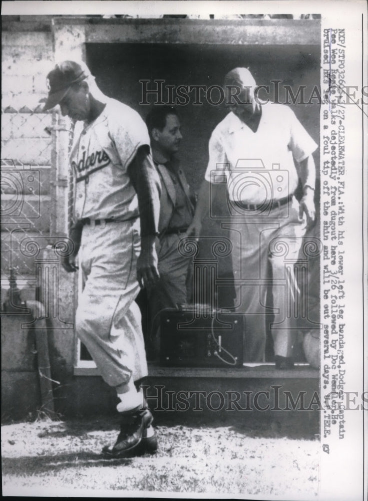 Brooklyn Dodgers Peewee Reese Walking From Dugout With Doc Wheeler-Historic Images