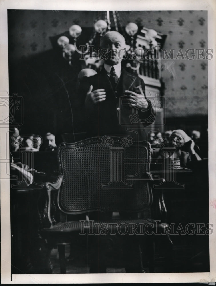 1945 Press Photo Former French President Albert Lebrun testifies against Petain-Historic Images