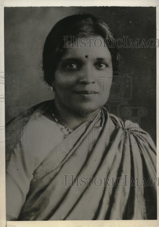 1930 Press Photo Mrs. Subbarayan Attended The British Imperial India Conference - Historic Images