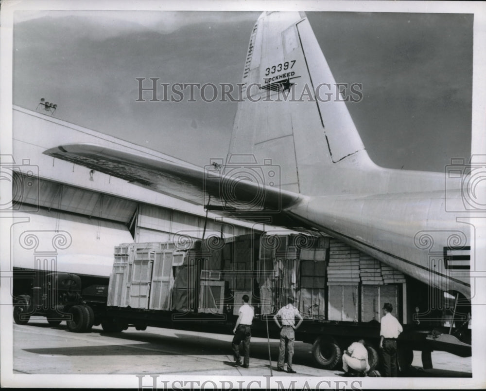 1957 Cargo of 22 Tons Lockhee&#39;ds new commercial air freighter-Historic Images