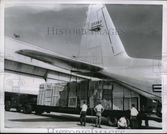 1957 Cargo of 22 Tons Lockhee'ds new commercial air freighter-Historic Images