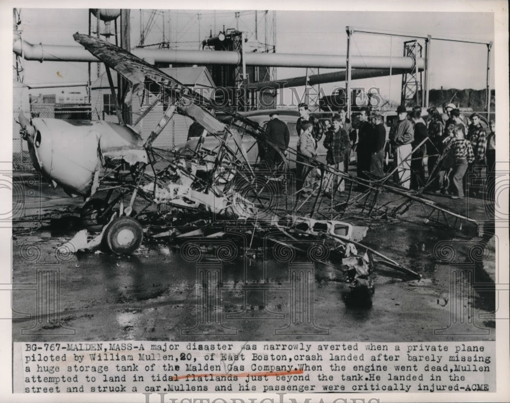 1949 Press Photo Malden Mass Disaster Malden Gas Company Warren Mullen - Historic Images