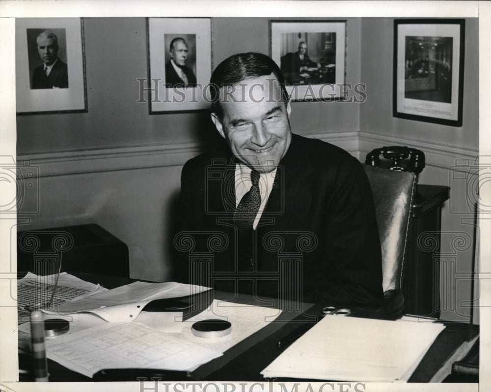 1941 Press Photo Irving S.Olds Chairman of Board US Steel holds press conference - Historic Images