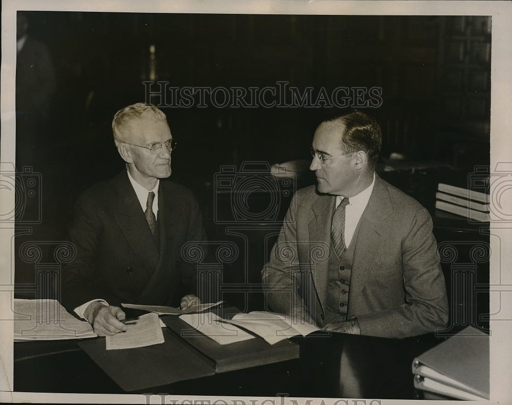 1934 Press Photo Frank K.Nebeker &amp; Paul Williams fight to enjoin Weirtin Steel- Historic Images