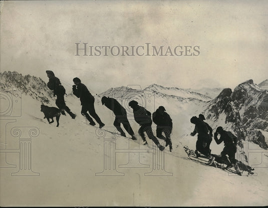 1939 99th Regiment Alpine Infantry Bring in Victim at Grand Galibier-Historic Images