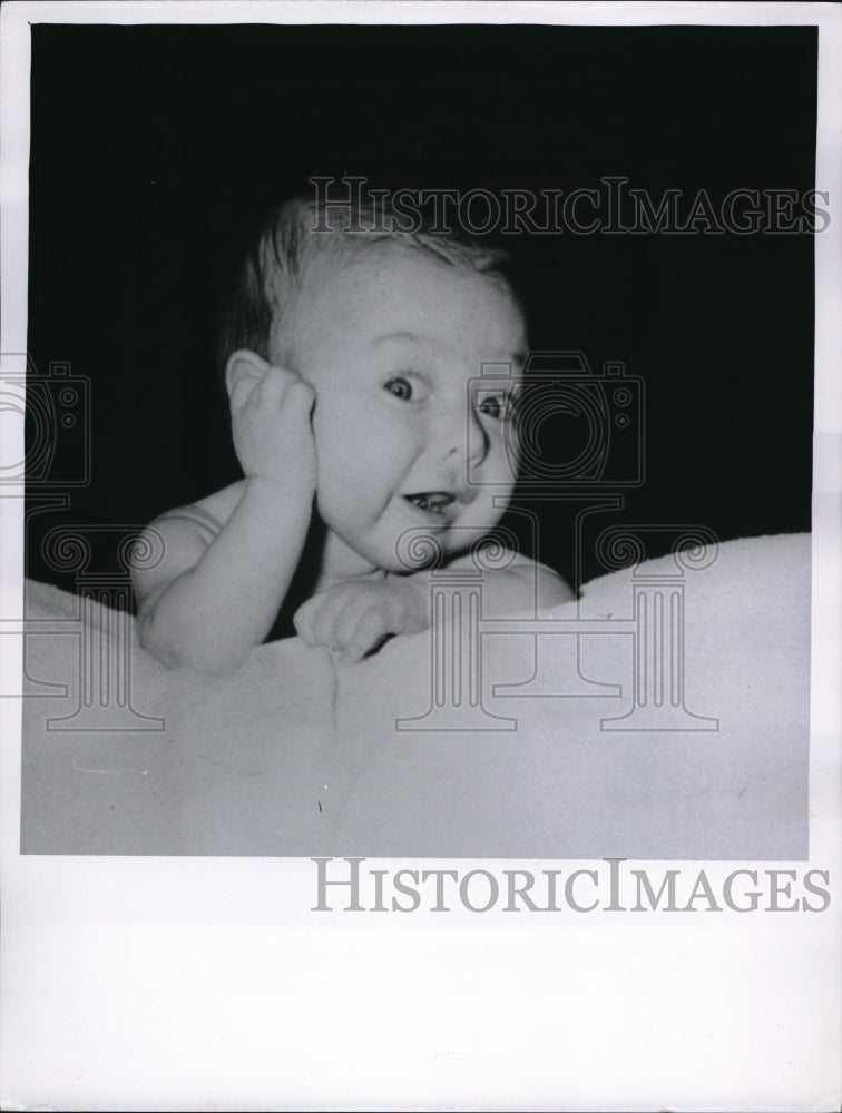 1956 Press Photo Baby used in Dick Sweeney election stunt - neb38470 - Historic Images