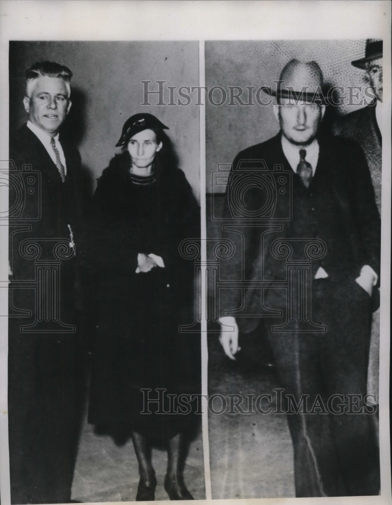 1935 Press Photo Mrs. Dora Bullock and Jones Bullock after his murder - Historic Images