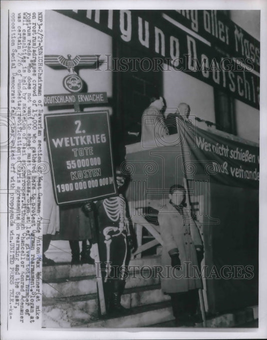 1955 Press Photo MAx Wenner chair of Barvaria section of West German trade union-Historic Images