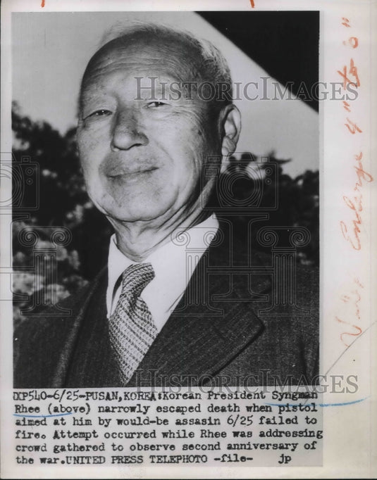 1952 Korean President Syngman Rhee in Pusan  - Historic Images