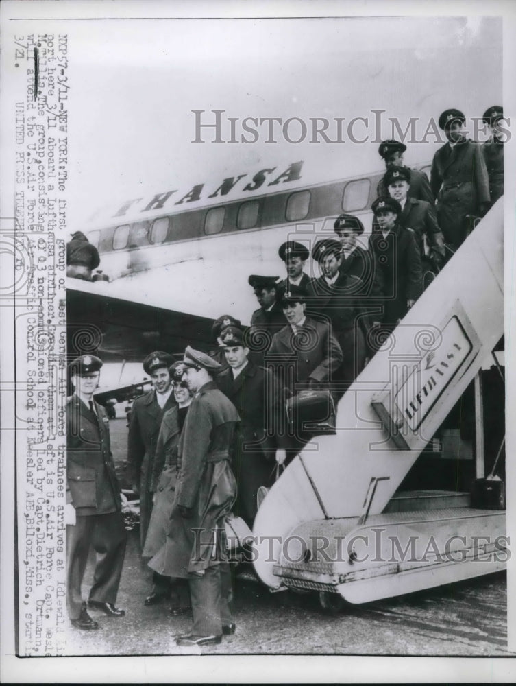 1956 Press Photo West German air force trainees arrive in NY, Capt D Ortmann- Historic Images