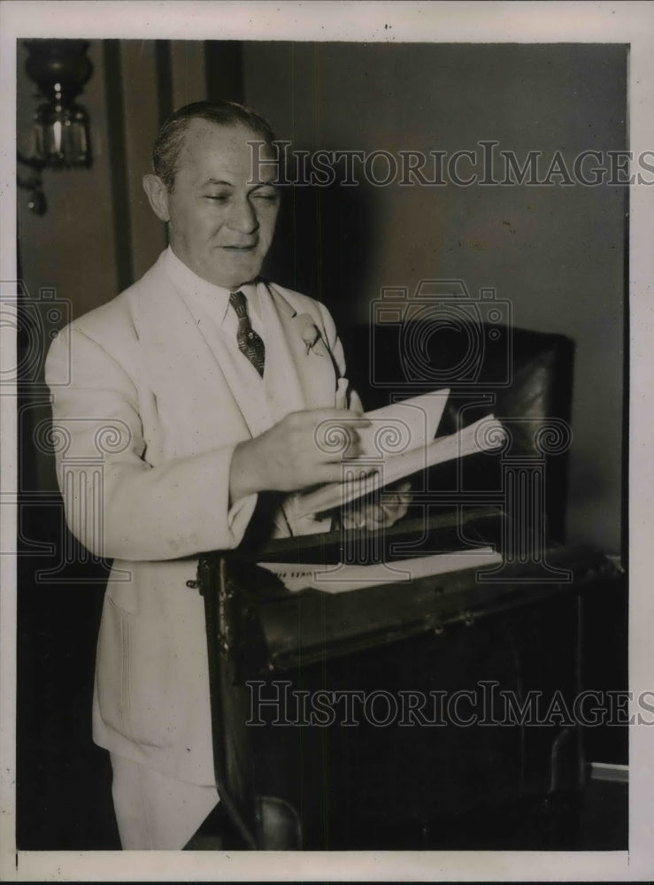 1936 Representative Samuel Dickstein of NY at the Capitol - Historic Images