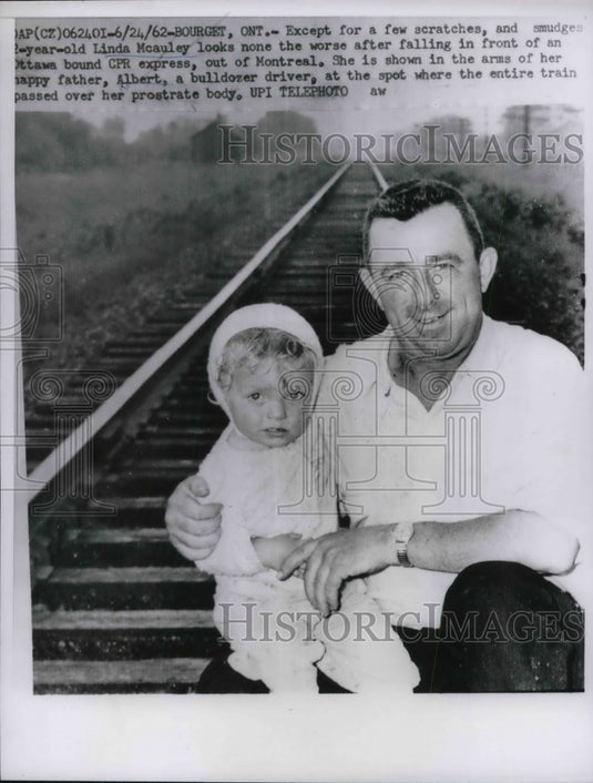 1962 Press Photo Linda McAuley Age 2 Fell From CPR Express Train - neb40420 - Historic Images