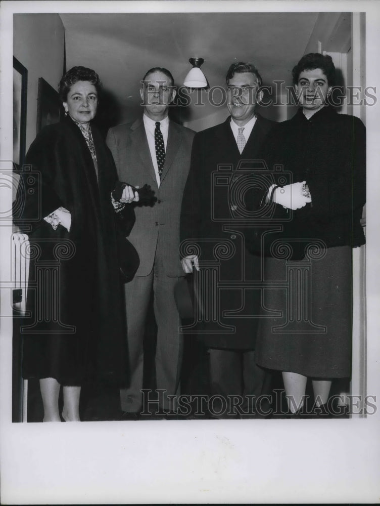 1957 Mrs.Wm.E.Steven Oberlin College Presi. with William Stevenson - Historic Images