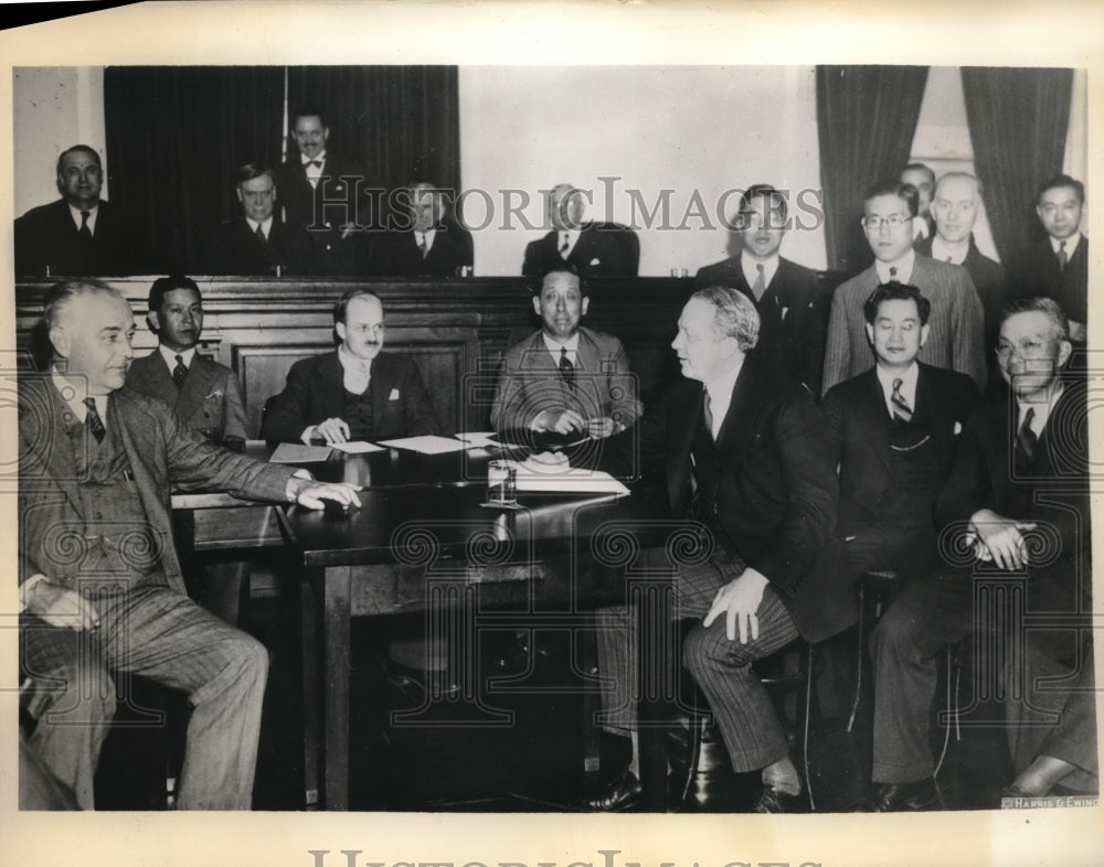 1935 Press Photo United States Tariff Commission Hears Protests Against Imports-Historic Images