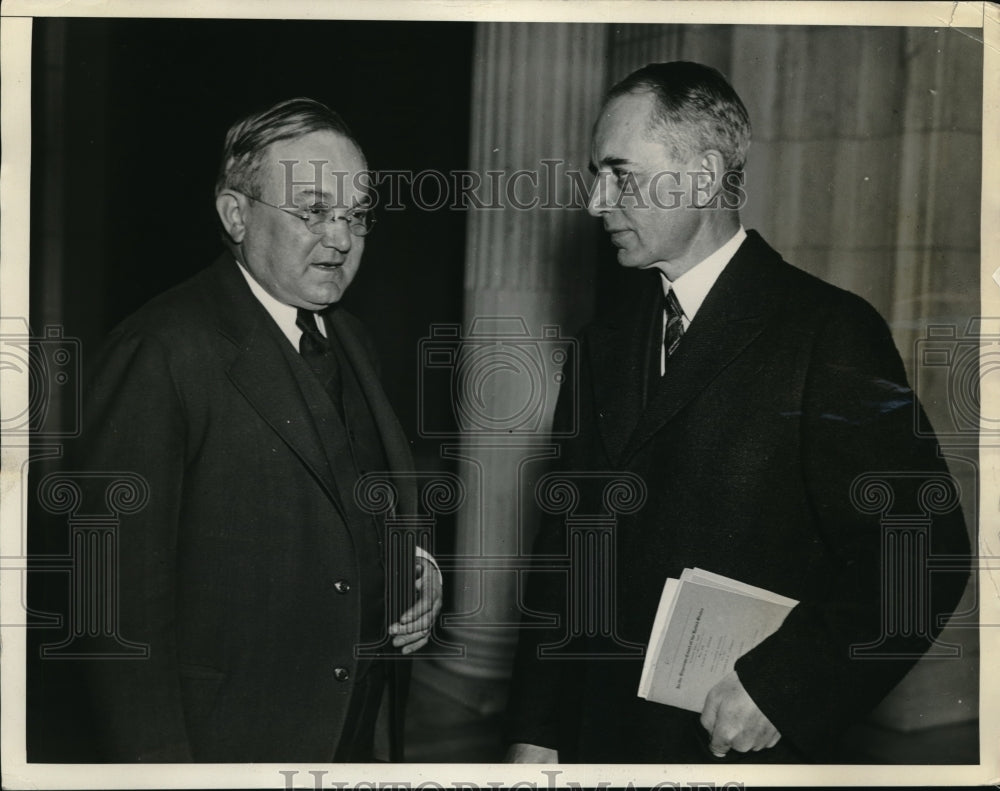 1934 Press Photo William Mitchell, Attorney General, Former President Hoover - Historic Images