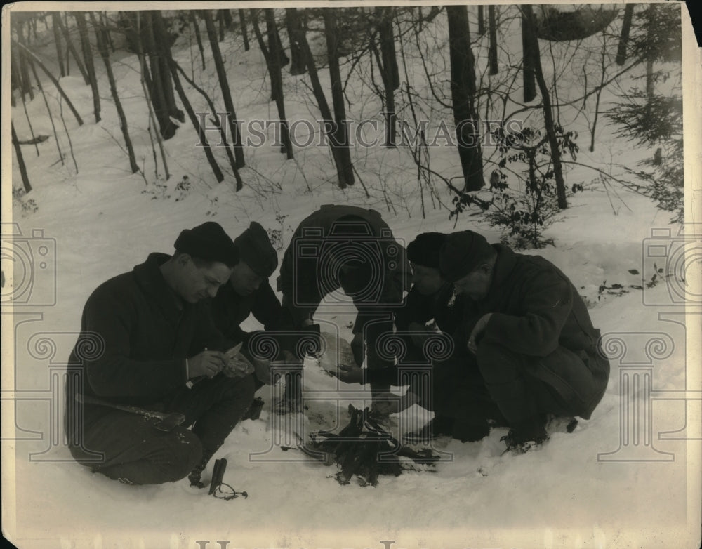 1925 Press Photo Camping During Snowy Weather-Historic Images