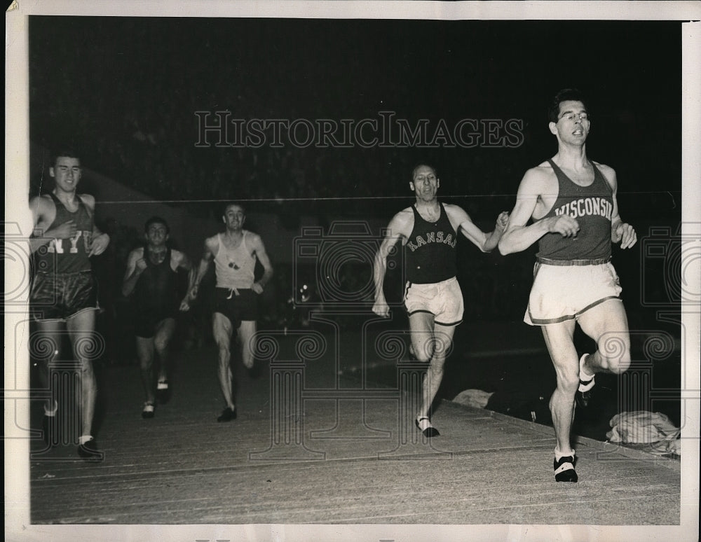 1940 Charles Fenske of Madison WI wins Wanamaker Mile run - Historic Images