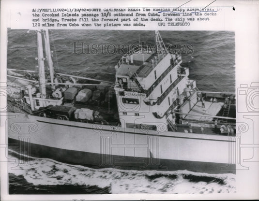 1962 Russian ship Alapajevsk goes through Crooked Islands passage - Historic Images