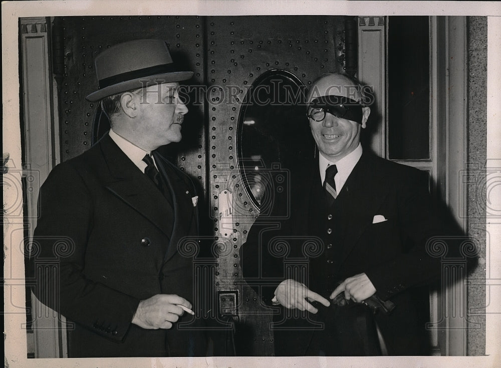 1940 Press Photo French envoy Gaston Henry-Haye &amp; Lt Col G B Vigne in D.C. - Historic Images