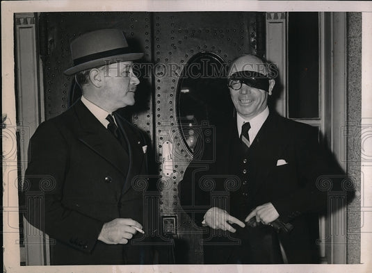 1940 Press Photo French envoy Gaston Henry-Haye & Lt Col G B Vigne in D.C. - Historic Images