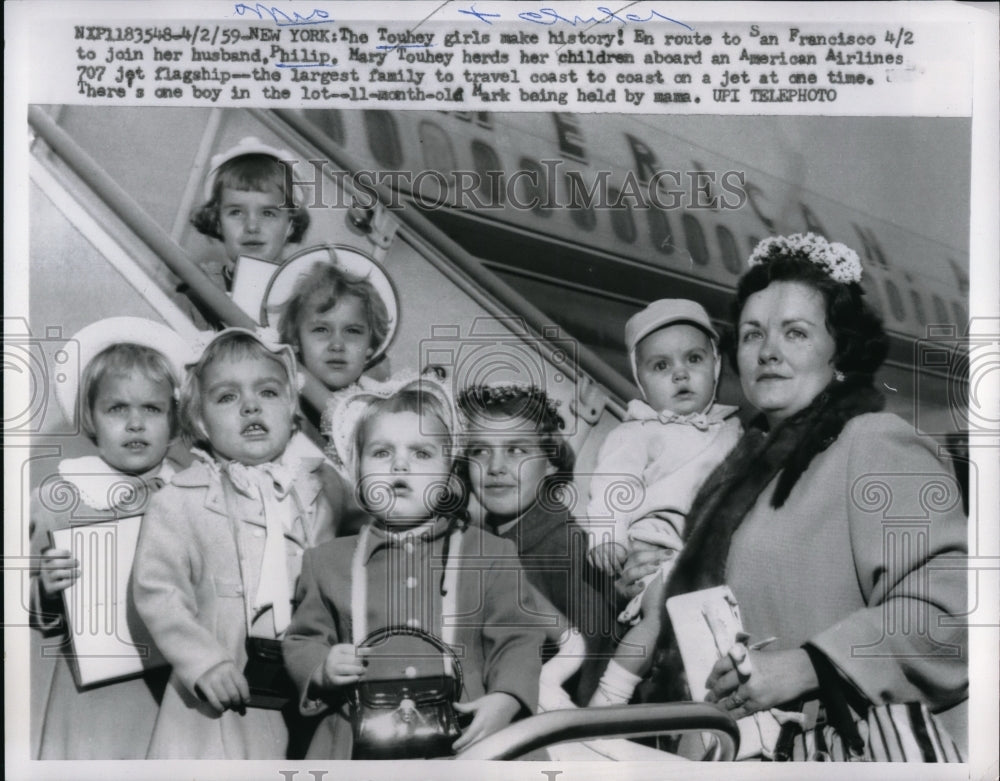 1958 Press Photo The Toughey Family To Join Philip To Travel Coast To Coast - Historic Images