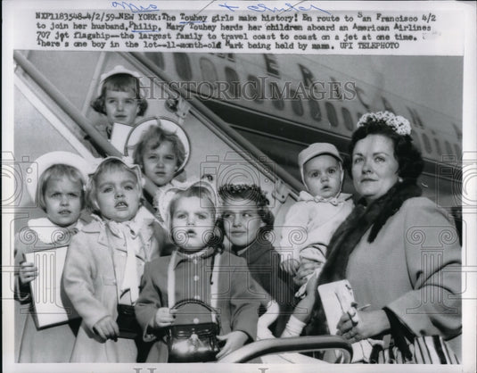 1958 Press Photo The Toughey Family To Join Philip To Travel Coast To Coast - Historic Images