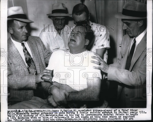 1956 Press Photo James Taylor in custody in Minneapolis MN for a killing - Historic Images
