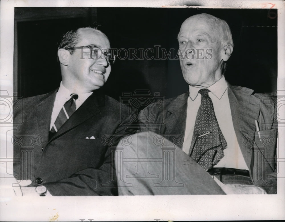 1964 Newton Minow chairman of FCC &amp; Socialist candidate Norm Thomas - Historic Images