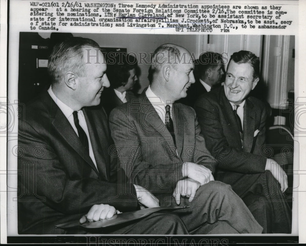 1961 Three Kennedy Administration Appointees At The Hearing - Historic Images