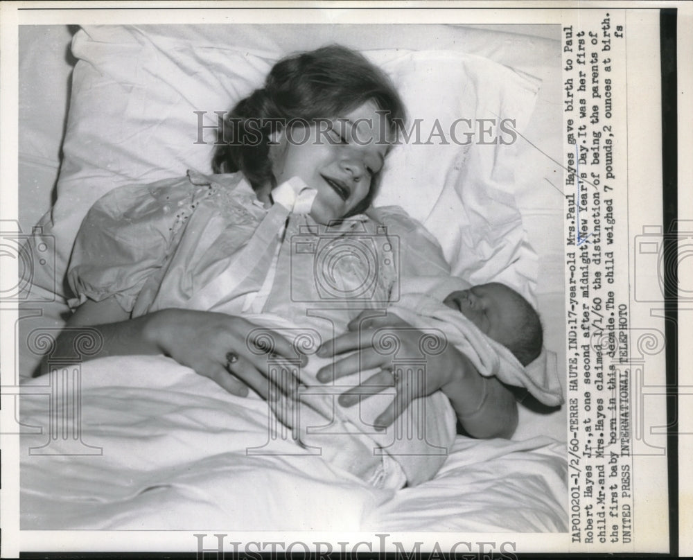 1960 Press Photo Mrs Paul Hayes Gave Birth To Paul Robert Hayes Jr-Historic Images