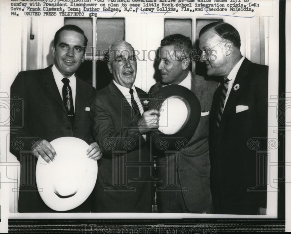 1957 Press Photo Frank Clement,Luther Hodges, LeRoy Collins, Theodore McKeldin-Historic Images