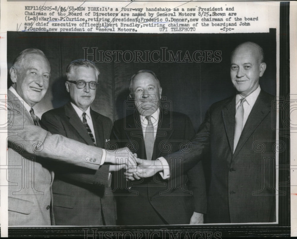 1958 Press Photo President &amp; Chairman of the Board of Director of General Motors - Historic Images