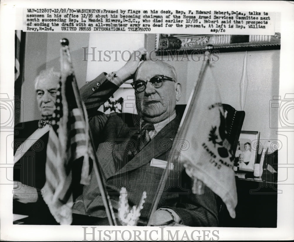1970 Press Photo Rep F Edward Hebert of LA chair of House Armed Service Comm-Historic Images