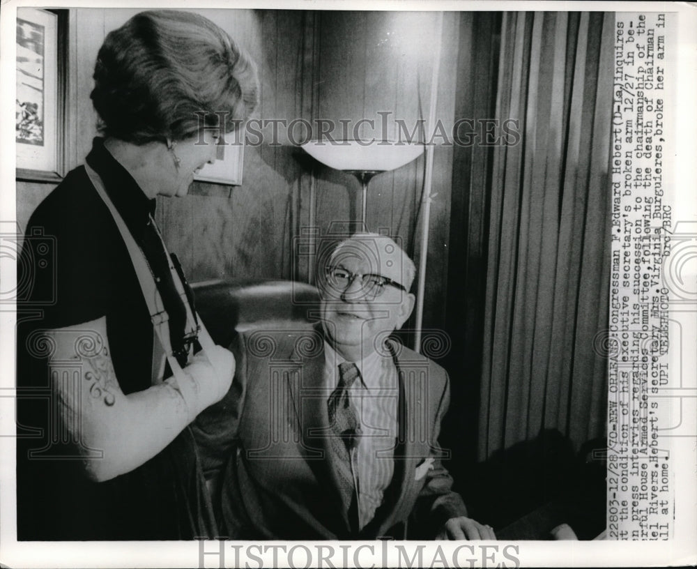 1970 Press Photo Congressman Edward Hebert of LA chair House Armed Service Comm - Historic Images