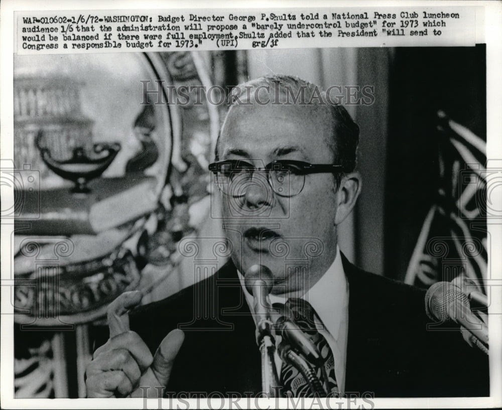 1972 Budget Director George Shultz Announces Budget Plans to Press - Historic Images