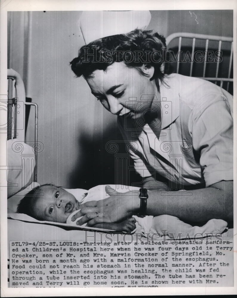 1950 Terry Crocker born with malformation of the esophagus - Historic Images