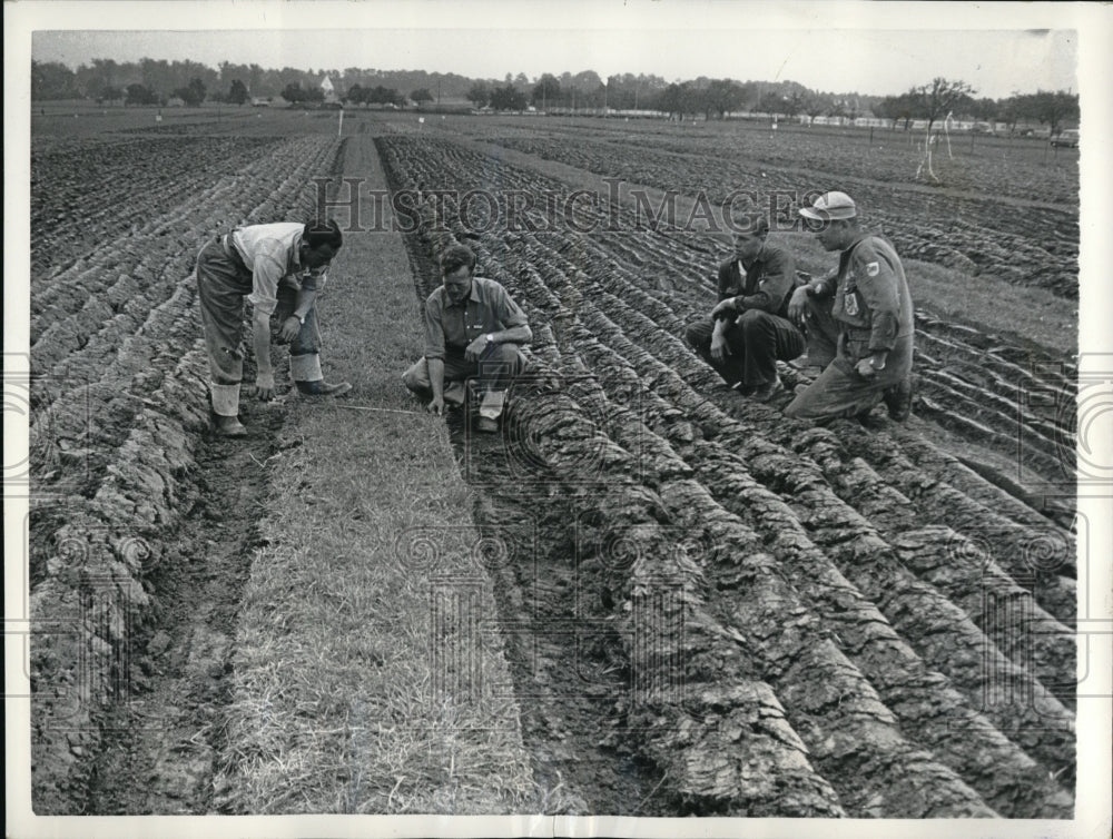 1958 Press Photo Contestant in World Plowing Championship practice Plowing - Historic Images