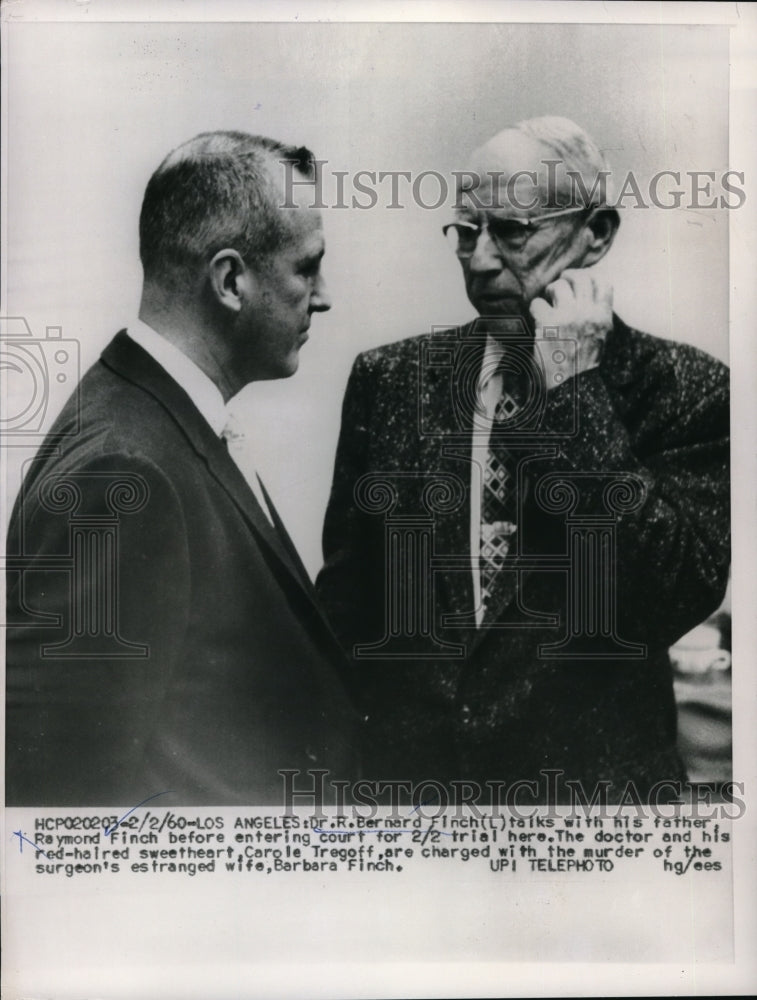 1960 Press Photo Dr Bernard Finch held in Los Angeles for his wifes murder - Historic Images